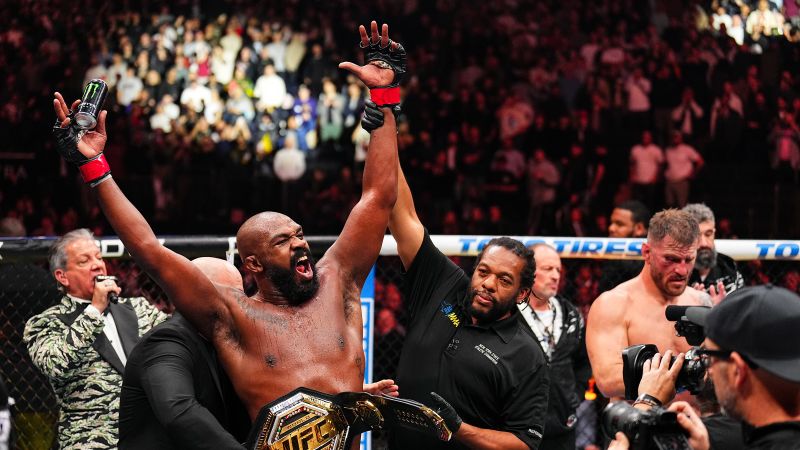 Jon Jones Retains UFC Heavyweight Title With Spinning Kick To Stop Stipe Miocic, Celebrates With President-elect Donald Trump